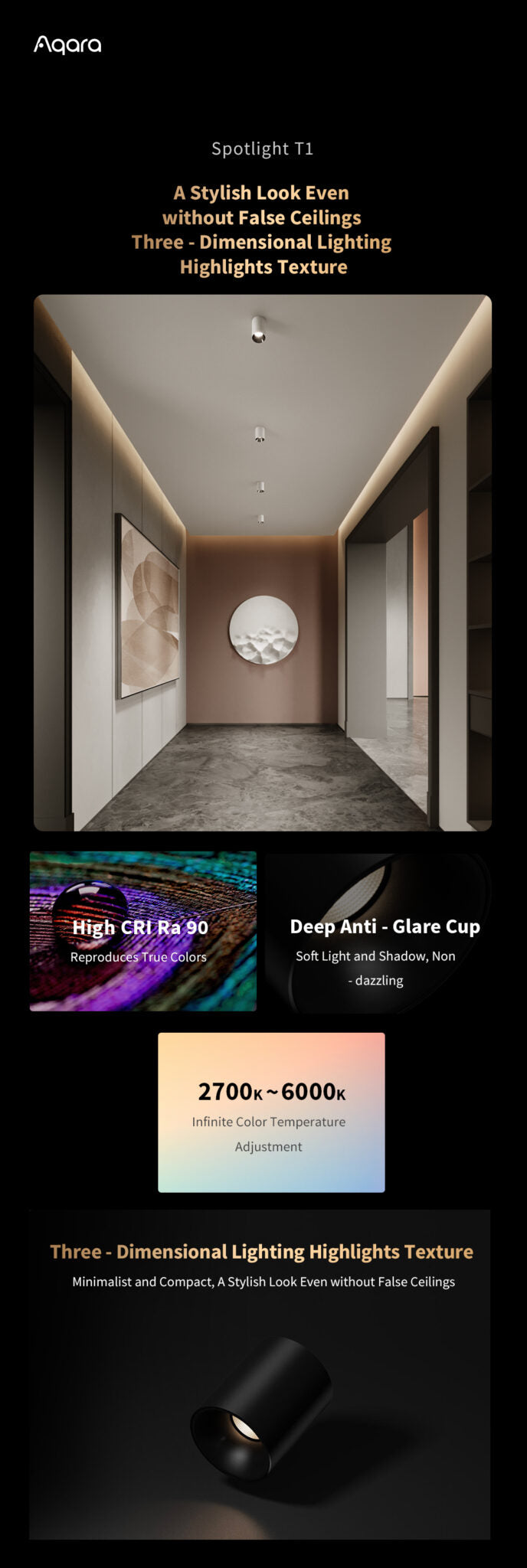 Aqara Spotlight Surface Mounted T1 24° - Automation HQ