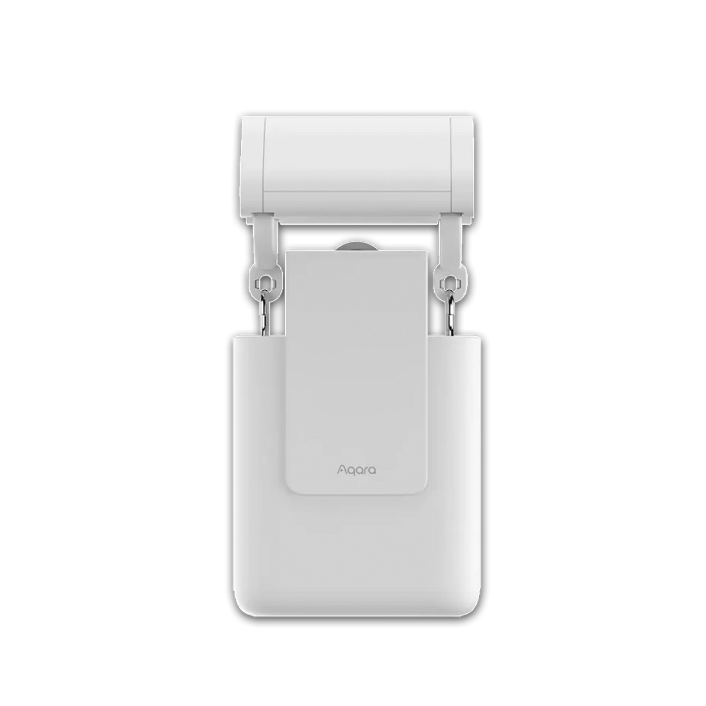 White electronic device with a rectangular screen and 'Aqara' branding on a white background