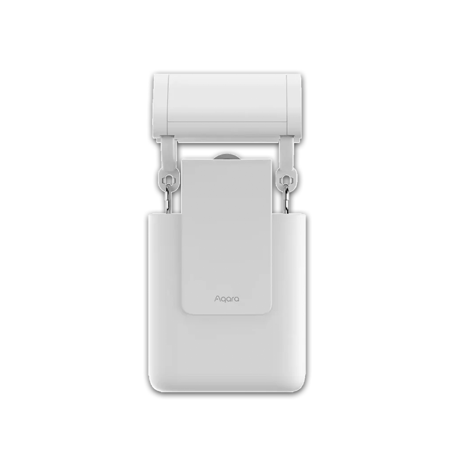 White electronic device with a rectangular screen and 'Aqara' branding on a white background