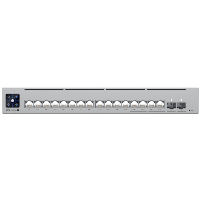 Ubiquiti UniFi Pro Max Switch 16 with 12 PoE 4x 2.5Gbps PoE++ 180W | USW-Pro-Max-16-PoE